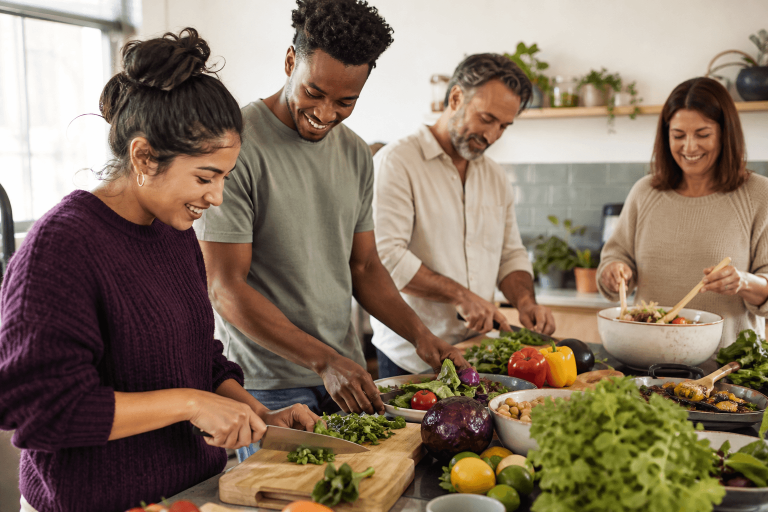 Healthy cooking together